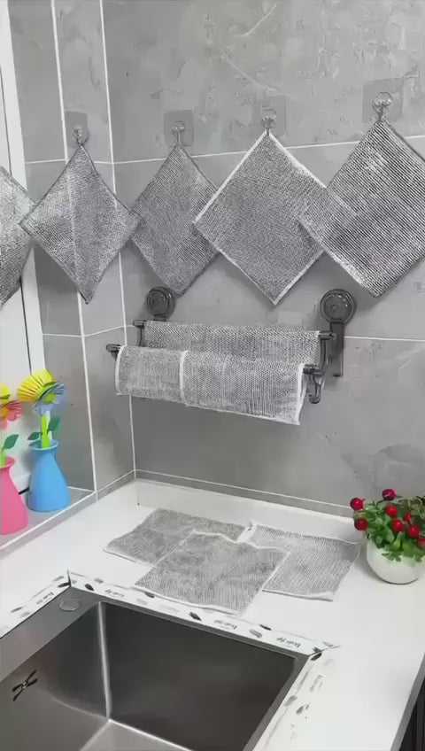Pack of 4 Kitchen Steel Mesh Wire DishWasher Cleaning Cloth Video