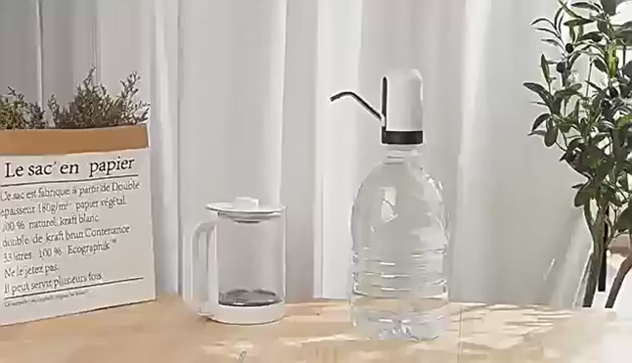 USB Rechargeable Automatic Water Bottle Pump  Dispenser with One-Touch Switch Pic 3