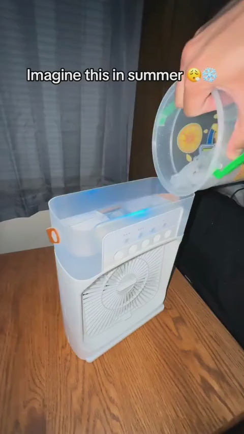 10-Inch Desktop Water Mist Fan | Portable Humidifier Air Cooler | 3 Speed Modes video