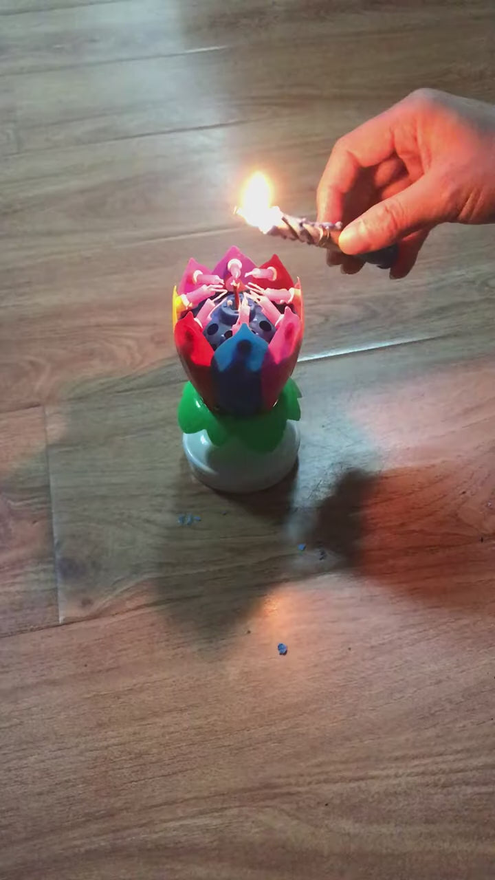 Melody Birthday Candle Musical Flower Candle Colorful Flames And Happy Birthday Tune Video2