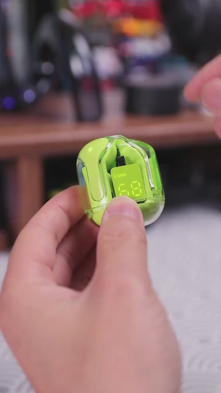Air31 Earbuds Wireless Crystal Transparent Body Video