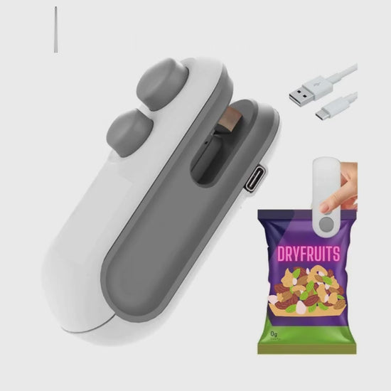 Portable Rechargeable Mini Sealer For Plastic Bags | Handheld Heat Sealing Machine Video 2