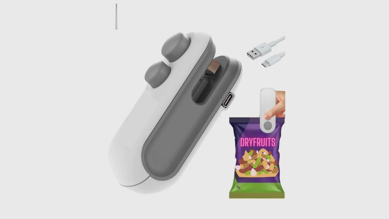 Portable Rechargeable Mini Sealer For Plastic Bags | Handheld Heat Sealing Machine Video 2