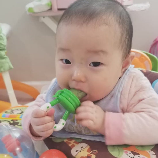Solid Baby Fruit Pacifier Fresh Fruit Feeder Infant Teething Toy Nibbler Safe Silicone Video 1